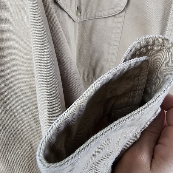 SCANDIA WOODS Vintage Heavy Work Shirt Shacket 100% Cotton Tan Mens Size XLG - Picture 4 of 13
